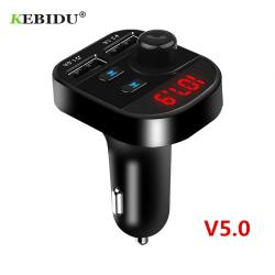  Kebidu Bluetooth FM трансмитер и ВОЛТМЕТЪР, 2 USB зарядни за GSM Bluetooth Car Kit K-07