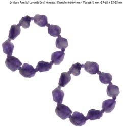  Bratara Ametist Lavanda Neregulat Diametru 62-64 mm - Margele 5 mm -17-22 x 13-18 mm