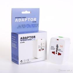 Adaptor universal de calatorie, compatibil EU/UK/SUA/JP/C/AUS/TH, alb (Adaptor universal de calatorie)