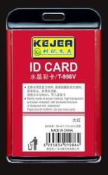 Kejea Suport PP-PVC rigid, pentru ID carduri, 74 x105mm, vertical, KEJEA -rosu (KJ-T-985V-RE) - viamond