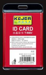 Kejea Suport PP-PVC rigid, pentru ID carduri, 54 x 85mm, vertical, KEJEA -rosu (KJ-T-984V-RE) - viamond