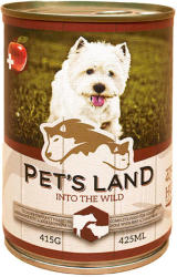 Pet's Land Pet's Land Dog Konzerv Marhamáj-Bárányhús Almával 6x415g