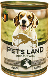 Pet's Land Pet's Land Dog Konzerv Vadhús Répával 6x415g