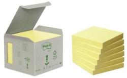 Post-it Öntapadó jegyzettömb, 76x76 mm, 6x100 lap, környezetbarát, 3M POSTIT, sárga