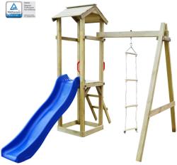 vidaXL Fa játszóházkészlet csúszdával és létrákkal 237x168x218cm (275438)