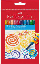 Faber-Castell Creioane colorate cerate retractabile, 12 culori/set FABER-CASTELL Twist, FC120003