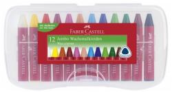 Faber-Castell Creioane colorate cerate Jumbo Faber-Castell 12 culori, cutie plastic (FC120011)