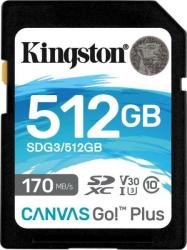 Kingston SDXC Canvas Go Plus 512GB C10 SDG3/512GB
