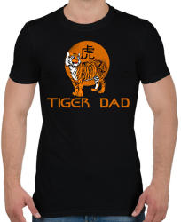 printfashion tiger dad - Férfi póló - Fekete (2504643)