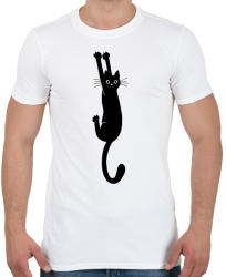 printfashion Black cat - Férfi póló - Fehér (2486688)