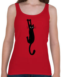 printfashion Black cat - Női atléta - Cseresznyepiros (2486732)