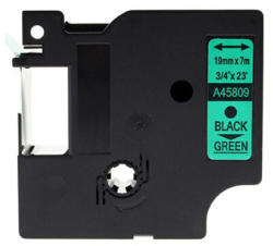 Compatibil Banda compatibila Dymo 45809, S0720890, 19mm x 7m, text negru / fundal verde (45809)