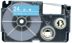 Compatibil Banda compatibila Casio XR-24ABU 24mm x 8m text alb / fundal albastru (XR24ABU)