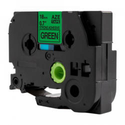 Compatibil Banda compatibila Brother TZ-S741 / TZe-S741, 18mm x 8m, extr. adh. text negru / fundal verde