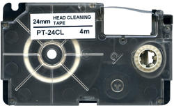 Compatibil Casio XR-24CL, 24mm x 4m, text negru / fundal alb, curatenie, banda compatibila (XR-24CL)