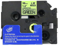 Compatibil Banda compatibila Brother TZ-D61 / TZe-D61, semnal 36mm x 8m, text negru / fundal verde (TZeD61)