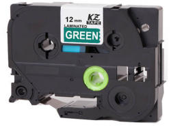 Compatibil Banda compatibila Brother TZ-735 / TZe-735, 12mm x 8m, text alb / fundal verde (TZe735)