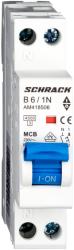 Schrack Intreruptor automat AMPARO, 4, 5kA, B6A, 1P+N, 1modul (AM418506)