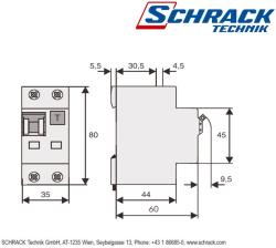 Schrack Intreruptor automat+diferential, C40/100mA, 10kA, tip AC, 1P+N (BO717540)
