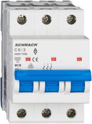 Schrack Intreruptor automat modular (MCB) AMPARO 6kA, C 6A, 3-poli (AM617306)