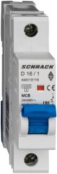 Schrack Intreruptor automat modular (MCB) AMPARO 10kA, D 16A, 1 pol (AM019116)