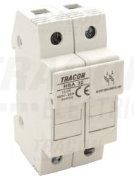 Tracon Soclu sigurante fuzibile cilindrice HBA-2P-32 32A, 10x38mm; Un=230V/400V (HBA-2P-32)