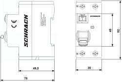 Schrack Intreruptor diferential AMPARO (10kA), 40A, 2-poli, 300mA (AR004230)