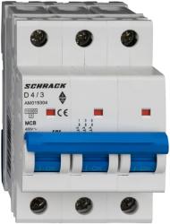 Schrack Intreruptor automat modular (MCB) AMPARO 10kA, D 4A, 3 poli (AM019304)