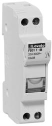 Lovato Suport fuziblie cu montaj pe sina R, FOR 10X38MM FUSES. 32A RATED CURRENT AT 690VAC, 1P+N. WITHOUT STATUS INDICATOR. 1 MODULE (FB01F1M)