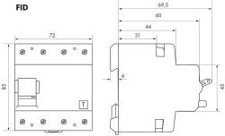 Schrack Intreruptor diferential 125A, 4-poli, 100mA, tip A (puls) (BD057110-A)