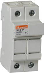 Lovato Suport fuziblie cu montaj pe sina R, FOR 10X38MM FUSES. 32A RATED CURRENT AT 690VAC, 2P. WITHOUT STATUS INDICATOR. 2 module (FB01B2P)