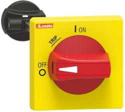Lovato Padlockable Ip65 (4x) Door Coupling Handle. Red/yellow Complete With Rod Length 200mm (sm2x18200r)