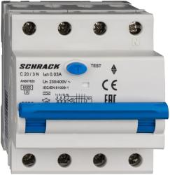 Schrack Intreruptor automat+dif. 3+N, AMPARO 6kA, C 20A, 30mA, tip A (AK667820)