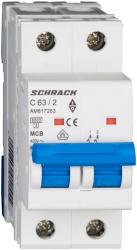 Schrack Intreruptor automat modular (MCB) AMPARO 6kA, C 63A, 2-poli (AM617263)