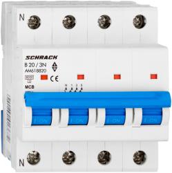 Schrack Intreruptor automat modular (MCB) AMPARO 6kA, B 20A, 3P+N (AM618820)