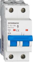 Schrack Intreruptor automat modular (MCB) AMPARO 6kA, C 10A, 1P+N (AM617610)