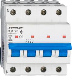 Schrack Intreruptor automat modular (MCB) AMPARO 6kA, B 25A, 3P+N (AM618825)