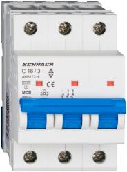 Schrack Intreruptor automat modular (MCB) AMPARO 6kA, C 16A, 3-poli (AM617316)