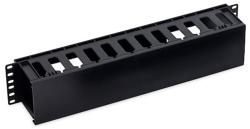Schrack Organizator cabluri 19", 2U, plastic, negru RAL9005 (DBK14808-B)