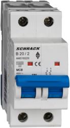 Schrack Intreruptor automat AMPARO 10kA, B 20A, 2 poli (AM018220)