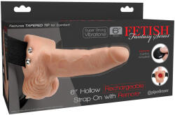 Pipedream Fetish Strap-On 6 - felcsatolható, üreges vibrátor (natúr) - szexshop