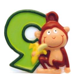 Party Center Lumanare aniversara cifra 9 pentru tort safari monkey, amscan 551799, 1 buc (A551799)