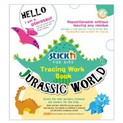 Stick'n Carte educativa Tracing Work Book Jurassic World STICKN (8093) Carte de colorat