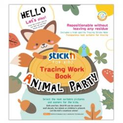 Stick'n Carte educativa Tracing Work Book Animal Party STICKN (8094)