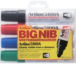 ARTLINE Marker pentru tabla de scris ARTLINE 5100A, corp metalic, varf rotund 5.0mm, 4 culori/set (EK-5100A/4W) - ihtis