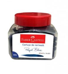 Faber-Castell Cartuse cerneala mici albastre 100 buc/borcan FABER-CASTELL (FC185500)