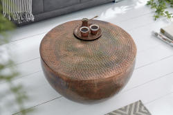 Orient modern fém dohányzóasztal - antik réz (39535)