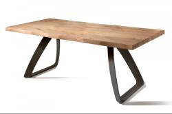 ST PONTE tölgyfa furnér design étkezőasztal - natur/fekete (ST-OM/310/RO ST-OM/244/RO)