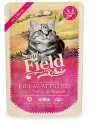 Sam's Field True Meat Fillets for kittens - Turkey & Broccoli alutasakos eledel 24 x 85 g