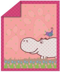 toTs Păturică bebe Sateen Hippo toT's smarTrike Hipopotam 100% bumbac satinat roz (TO110202) Lenjerii de pat bebelusi‎, patura bebelusi